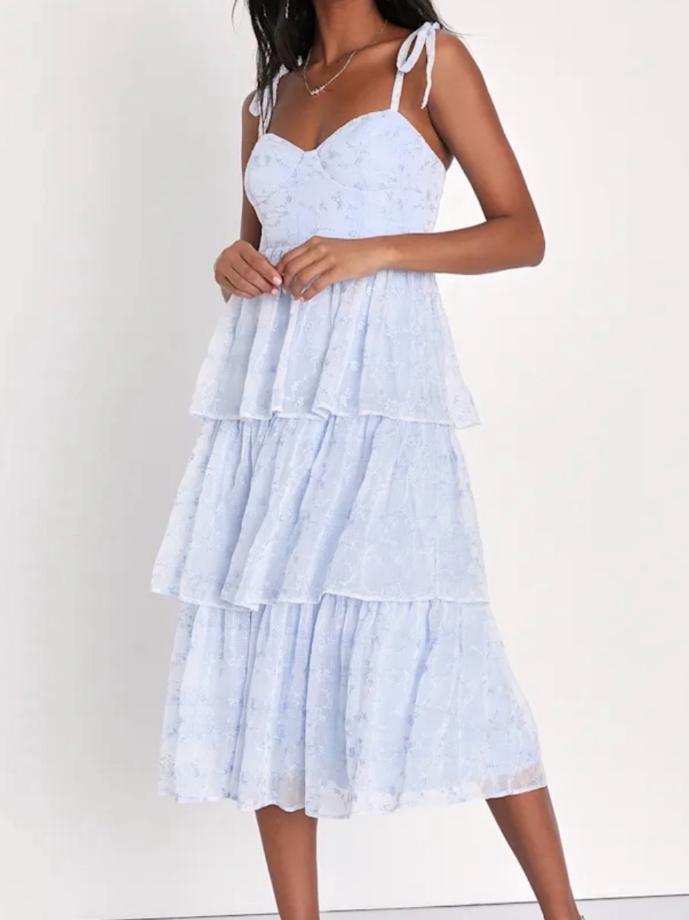 Lulu’s light blue tiered dress